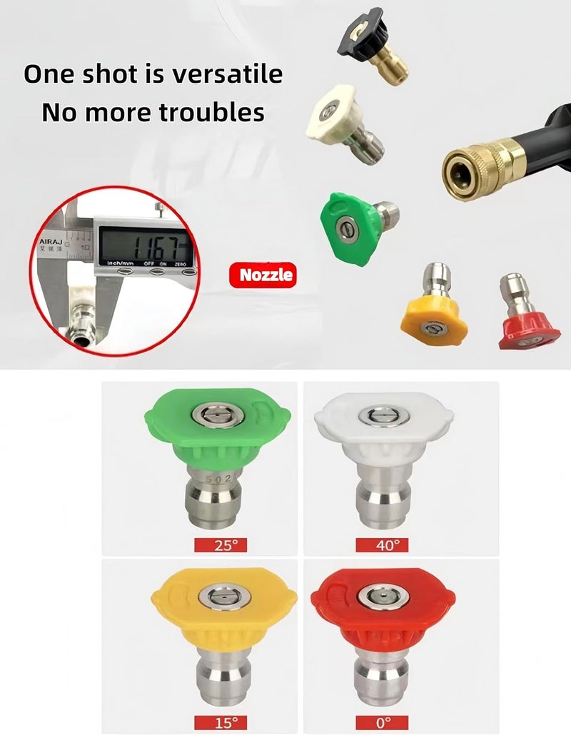 uvbws 7 Pack Daily Pressure Washer Tips, 40 Degree White Power Washer Nozzle Tips 1/4 Inch Quick Connect, 4000 PSI High-Pressure for Home and Outdoor Cleaning (White) - Image 3
